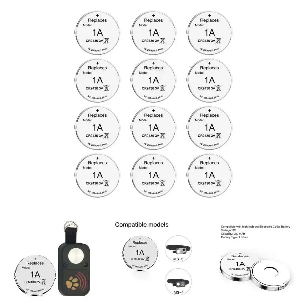 3V Replacement Batteries 1A Pack for Dog Collar Electronic MS-4 MS-5 12 Count
